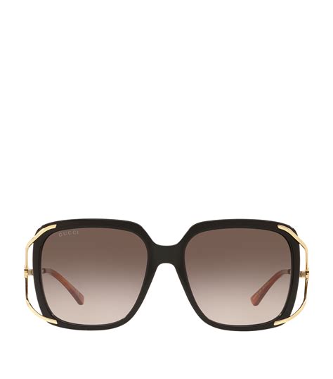 gucci women's square sunglasses - brown/green|gucci women's oversized square sunglasses.